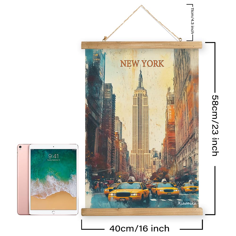 XIAOAIKA New York City Empire State Building Wall Art Vintage